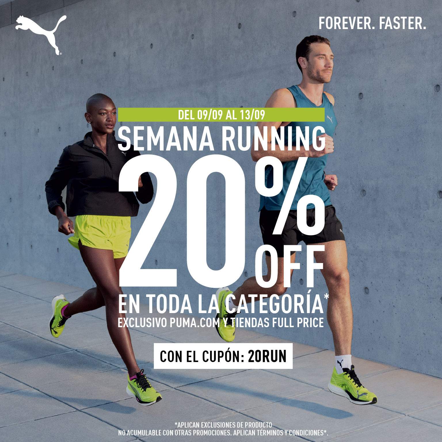 Cupón 20% de descuento en zapatillas de Running en PUMA