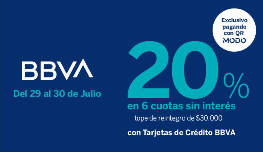 20% de reintegro y 6 cuotas sin interés en Dexter con BBVA y MODO