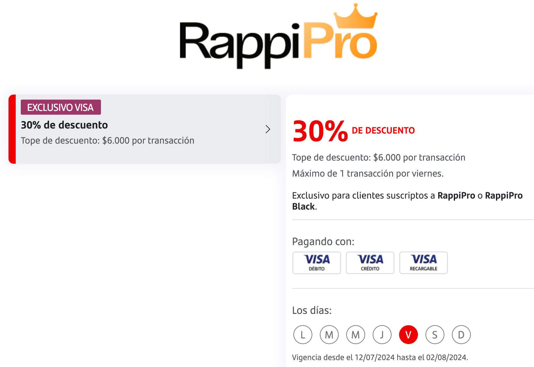 30% de descuento en Rappi con Santander siendo RappiPro