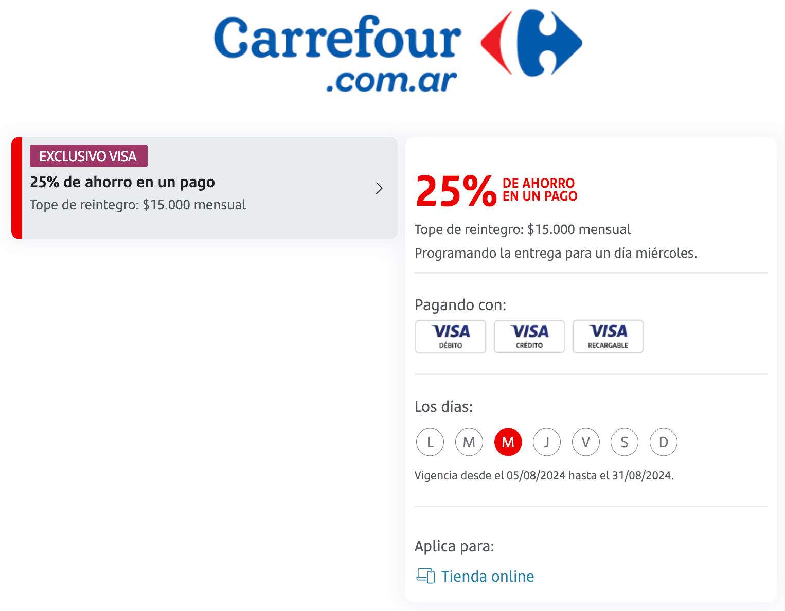 25% de descuento en Carrefour con Santander Visa