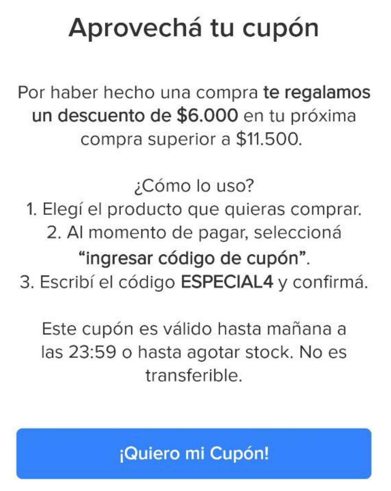 [Cuentas seleccionadas] Cupón de $6.000 de descuento en Mercado Libre