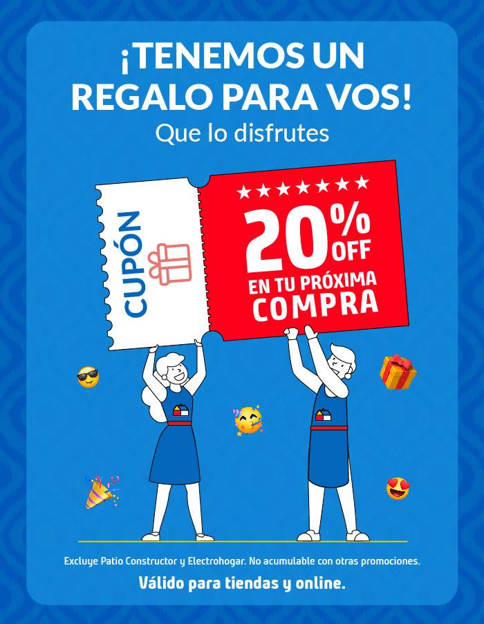 Cupón 20% de descuento en Sodimac