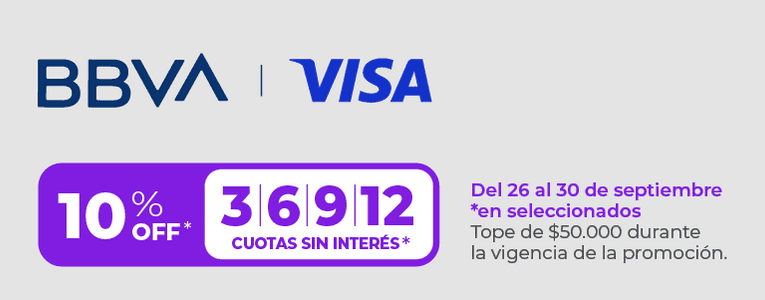 10% de reintegro y hasta 12 cuotas en seleccionados en Frávega con BBVA Visa