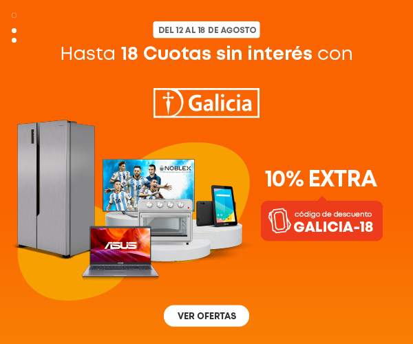 Cupón del 10% de descuento y 18 cuotas en Tienda Newsan con Galicia