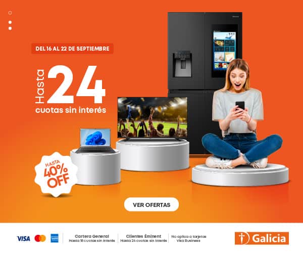 Hasta 24 cuotas sin interés en Tienda Newsan con Galicia