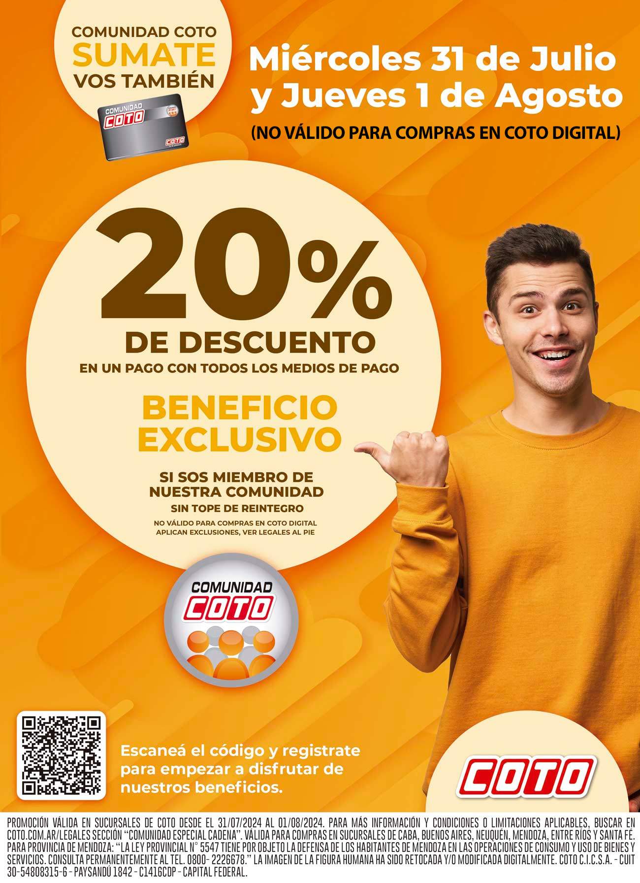 20% de descuento en Coto con Comunidad sin tope de reintegro