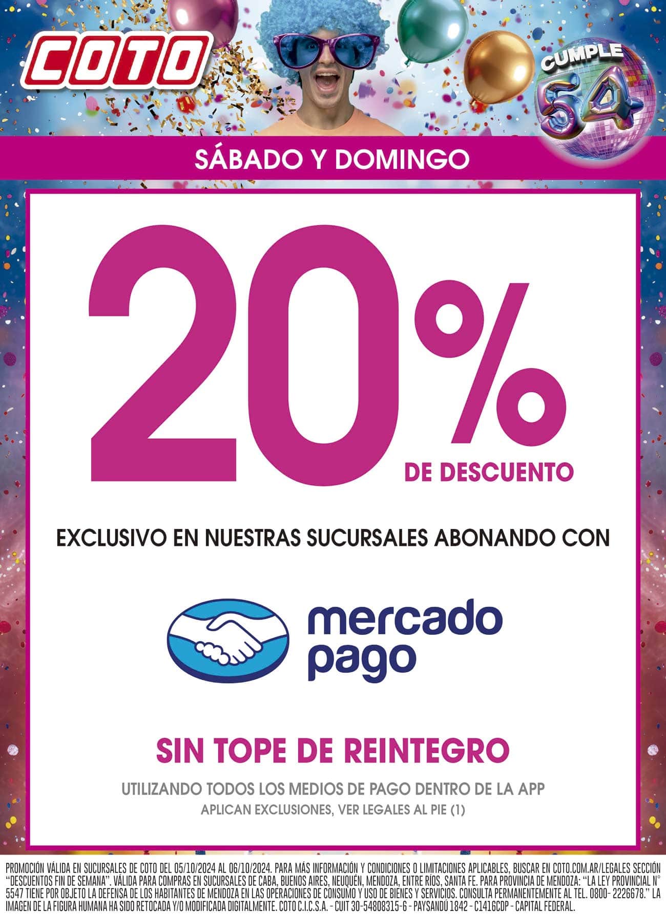 20% de descuento sin tope en Coto con Mercado Pago