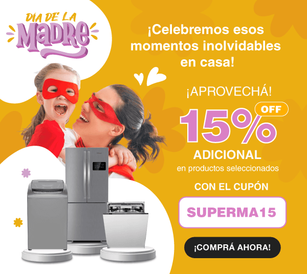 Día de la madre: cupón 15% de descuento en seleccionados en Whirpool