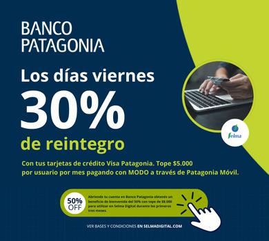 30% de reintegro en Selma Online con Patagonia y MODO