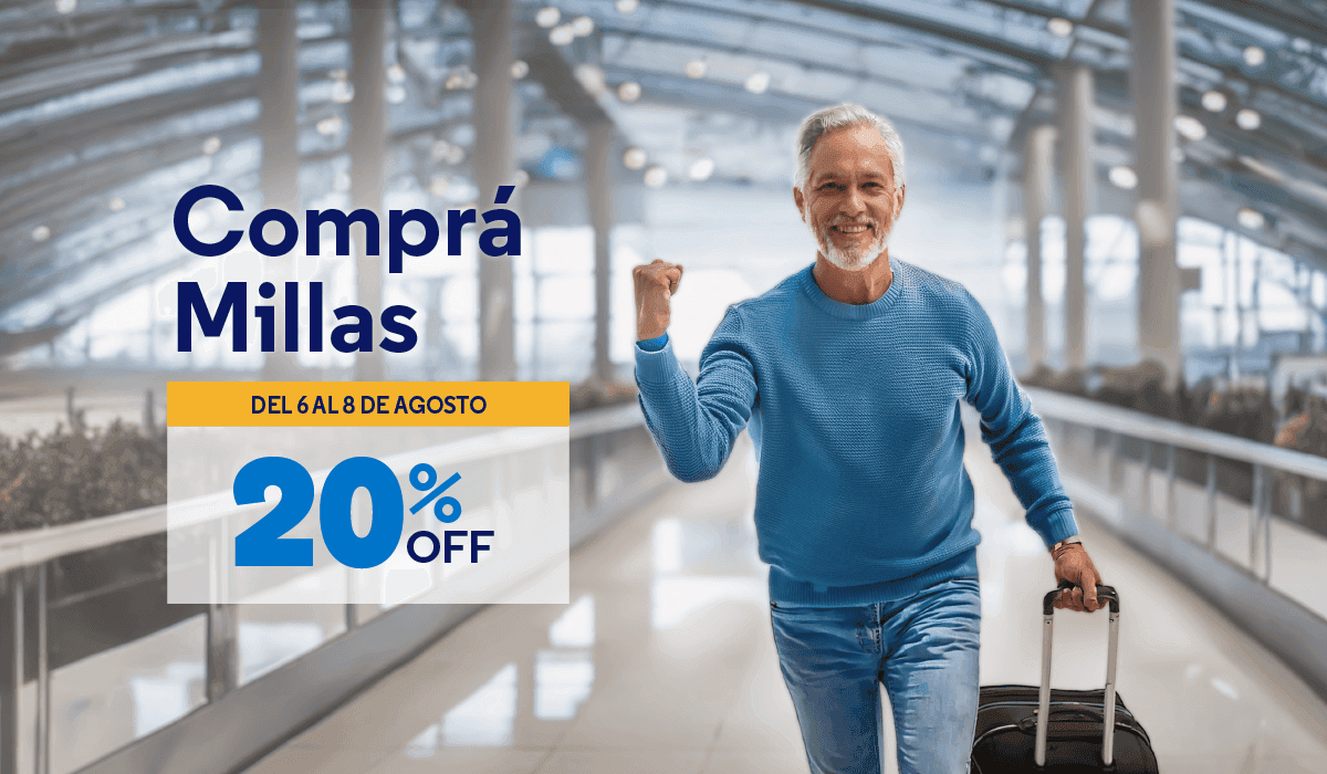 20% de descuento en Millas de Aerolíneas Argentinas