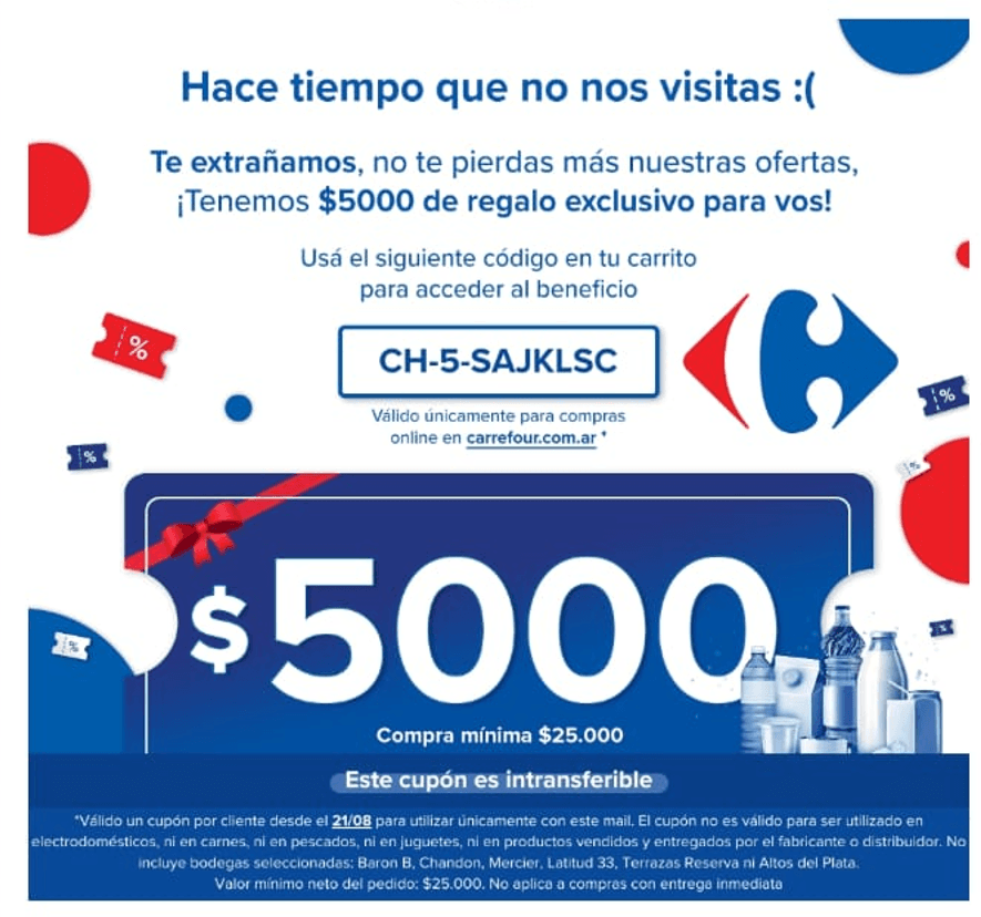 [Cuentas seleccionadas] Cupón de $5.000 en Carrefour