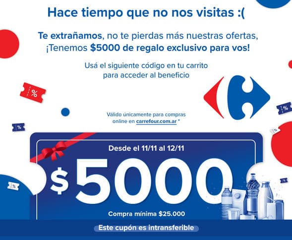 Cupón de $5.000 en Carrefour [Cuentas seleccionadas] 