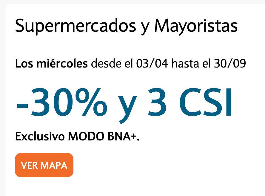 30% de reintegro en Supermercados y Mayoristas con Banco Nación y MODO