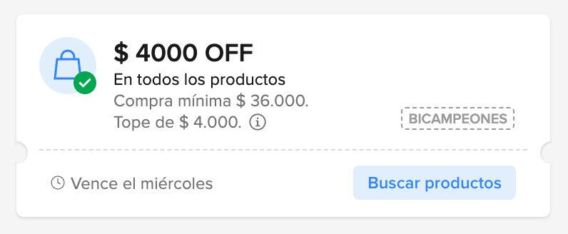 Cupón $4000 OFF para todos los productos en Mercado Libre