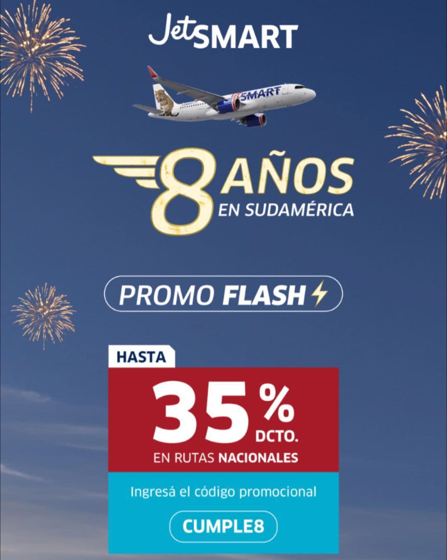 Cupón de hasta 35% de descuento en JetSMART