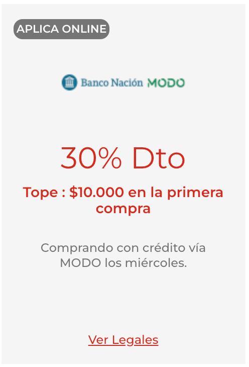 30% de reintegro en primer compra de Supermercados Dia con Banco Nación y MODO