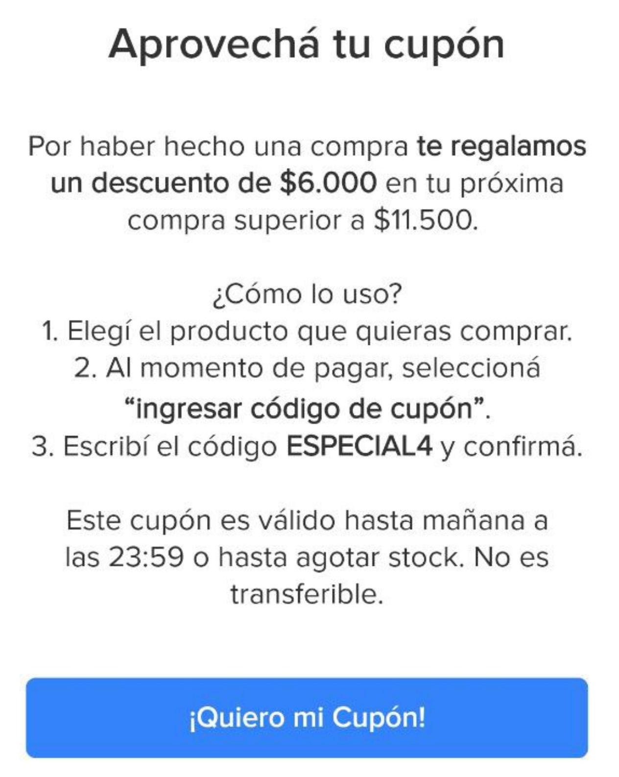 [Cuentas seleccionadas] Cupón de $6.000 de descuento en Mercado Libre