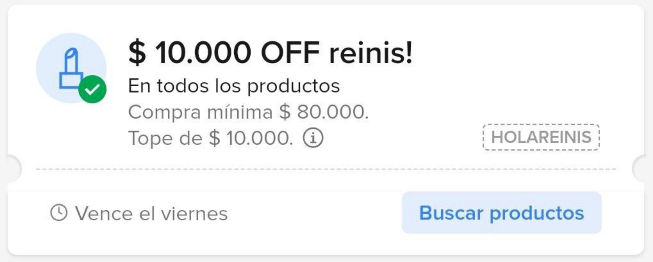 Cupón de $10.000 de descuento en Mercado Libre