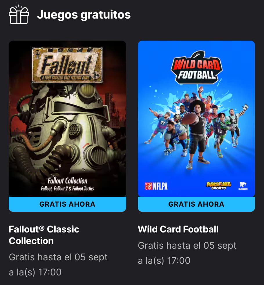 Fallout Classic Collection y Wild Card Football GRATIS en Epic Games