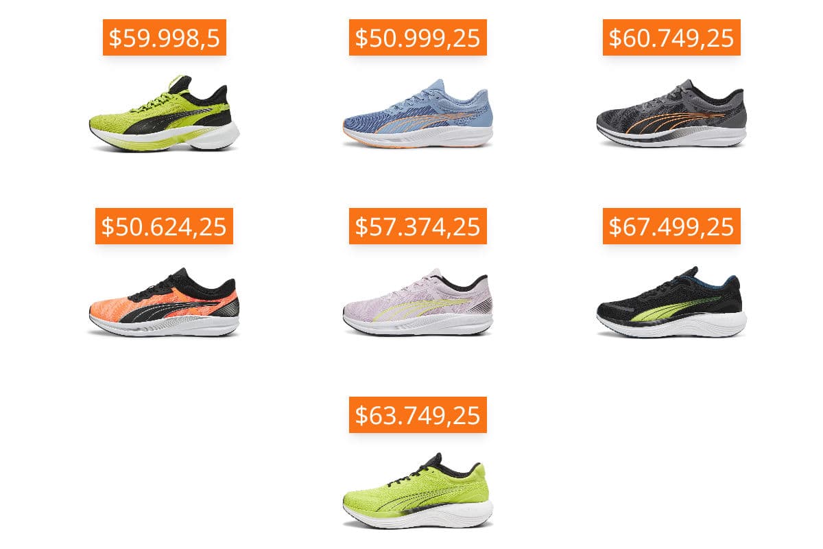 Compilado de zapatillas de running Unisex desde $50.999 en PUMA con cupón