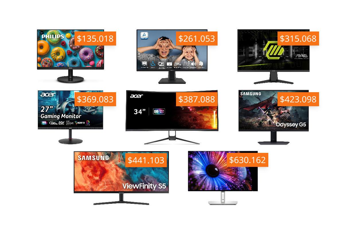 Compilado de Monitores desde $135.000 en Amazon USA [precio final]