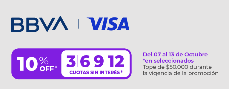 10% de reintegro y hasta 12 cuotas en seleccionados en Frávega con BBVA Visa