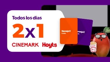 2x1 en entradas de cine en Cinemark Hoyts con Naranja X