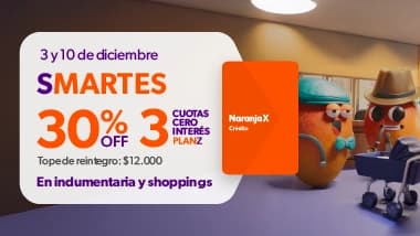 30% de reintegro en indumentaria y shopping con NaranjaX