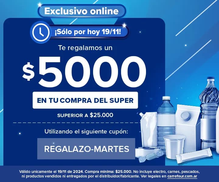 Cupón $5.000 de regalo en Carrefour Online