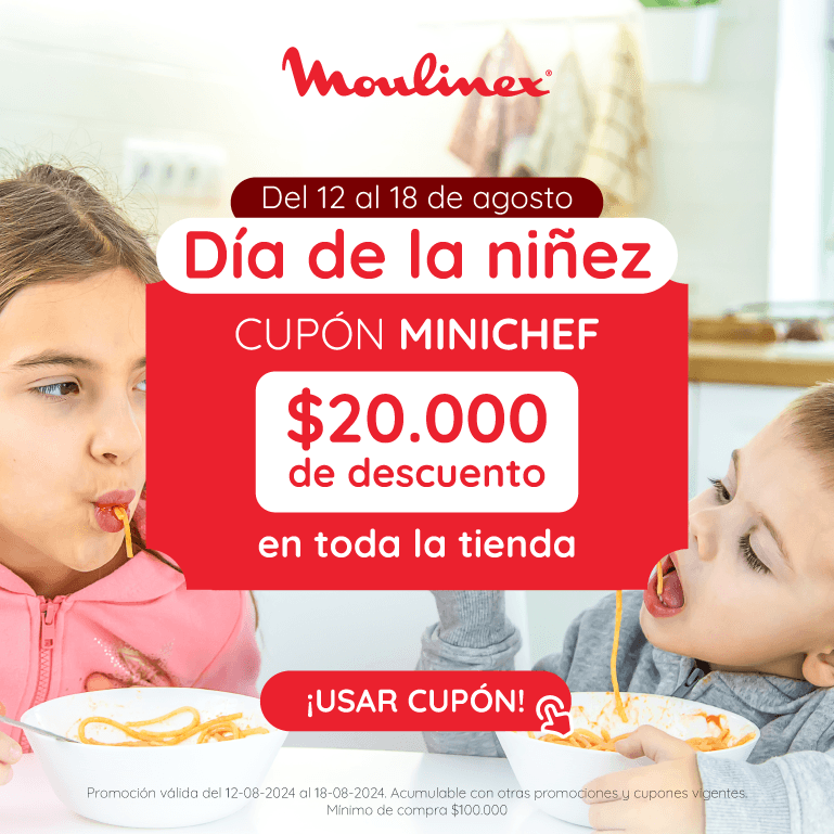 Día del niño: cupón $20.000 de descuento en Moulinex