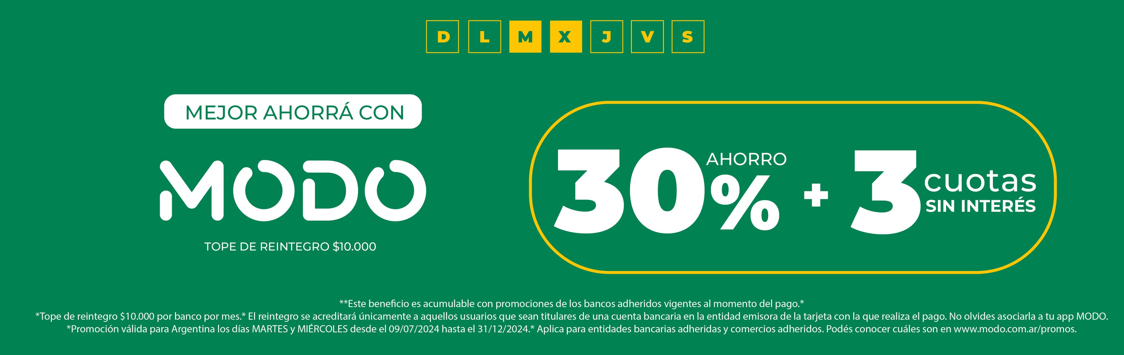 30% de reintegro y 3 cuotas sin interés en Farmaplus con Modo