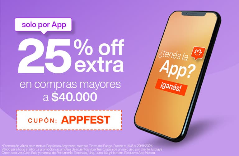 Cupón de 25% de descuento extra en Natura
