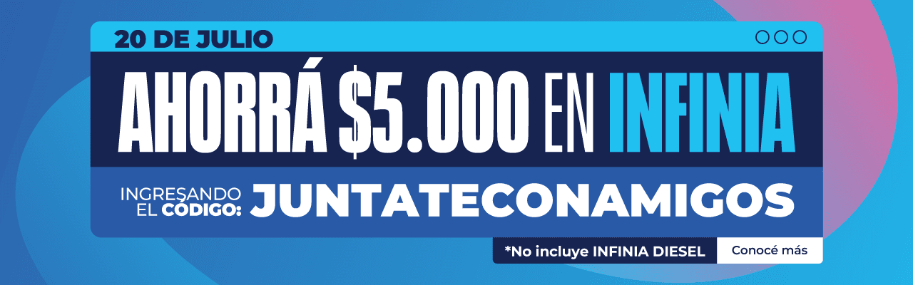 $5.000 de regalo en tu próxima carga de INFINIA por el día del amigo